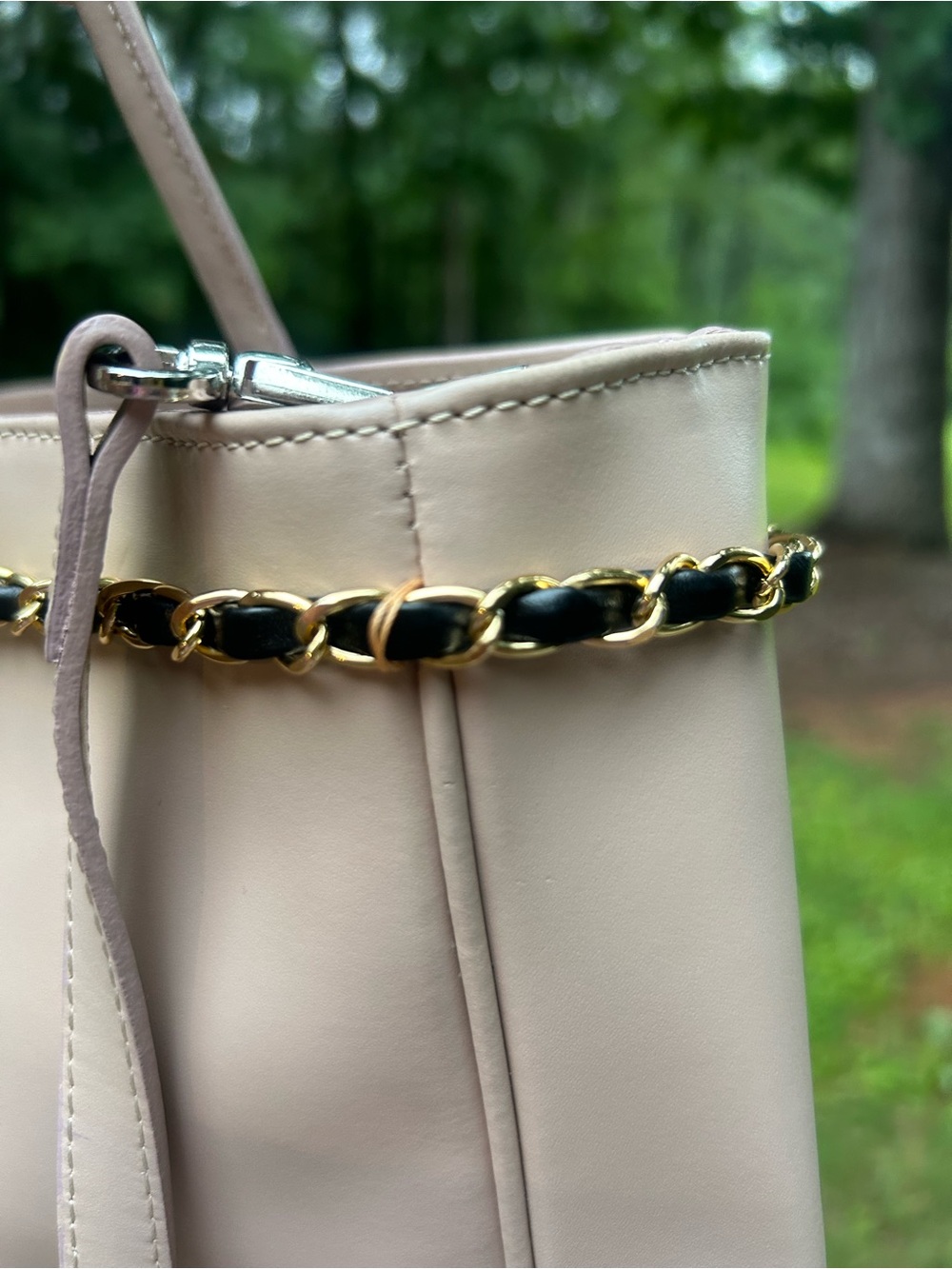 Furla Blush Pink Leather Tote Crossbody Bag Chain Detail Dust Bag - Read Details - Picture 7 of 15